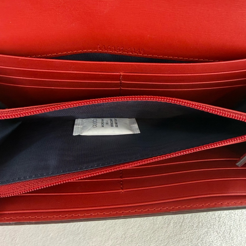 Gucci Floral GG Supreme Canvas Continental Wallet in Blue and Green - Picture 11 of 11